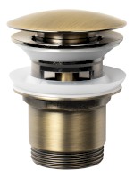 TF7001A (47809) Umyvadlová výpust 5/4“, click-clack, velká zátka, 30-45mm, tmavý bronz TF7001A