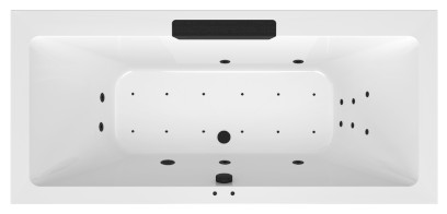 CASCATA hydromasážní vana, 185x85x45cm, kaskáda černá, Attraction Hydro-Air, černá 73836.102.4030