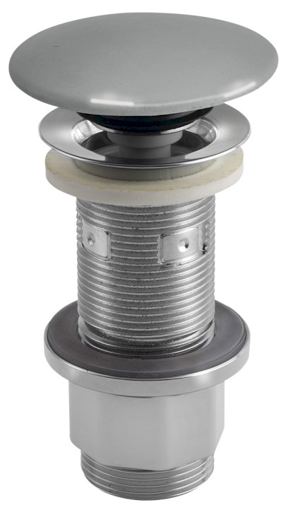 Umyvadlová výpust 5/4“, click-clack, betonová zátka, 10-80mm, šedá pololesk AS917
