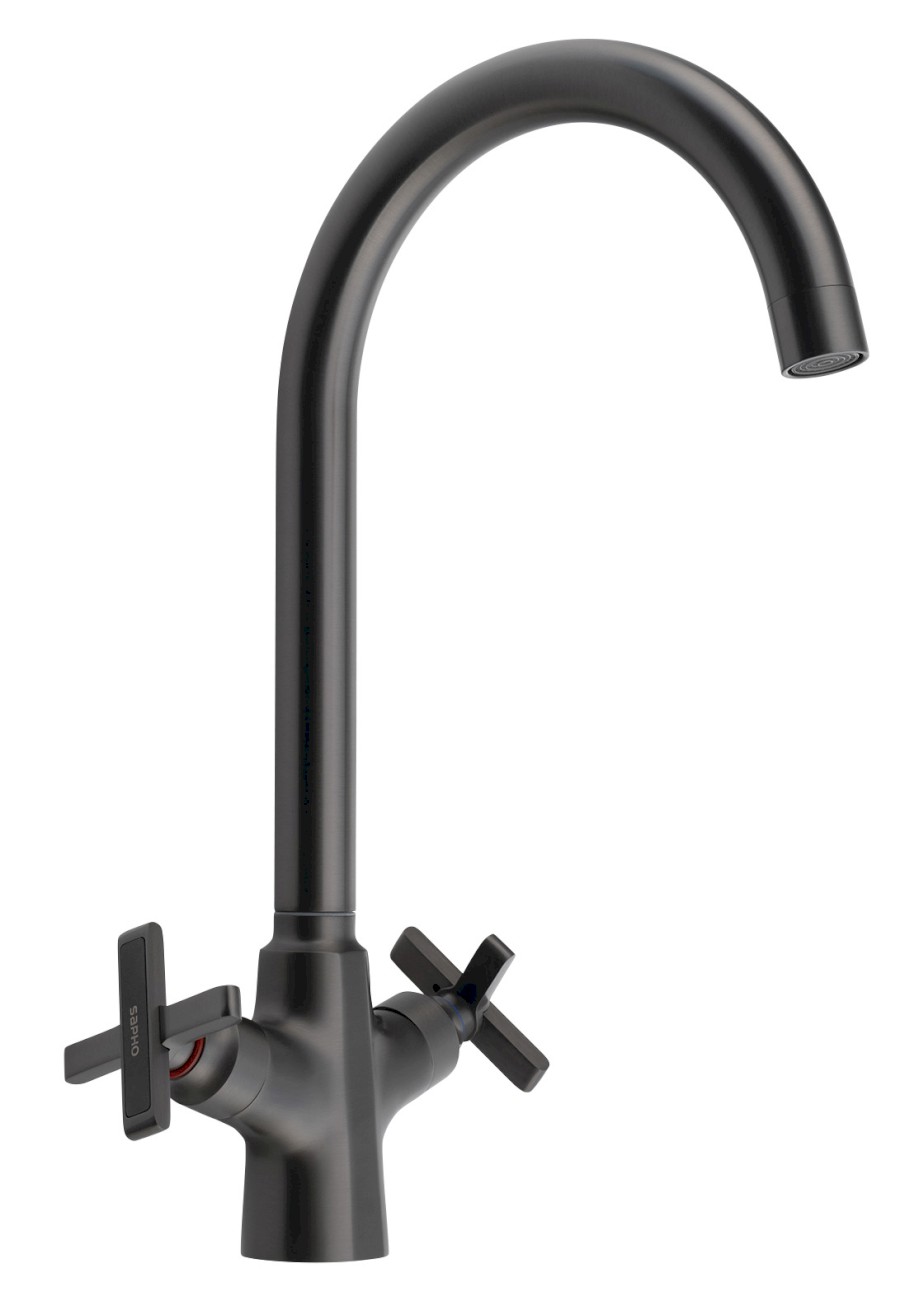 XELLA stojánková dřezová baterie, gun metal XE603GM