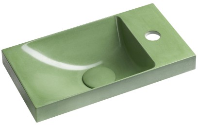 AGOS betonové umývátko 40x22cm, levé/pravé, zelená pololesk AS40023