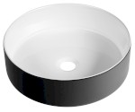 FIASTRA keramické umyvadlo na desku, Ø 40cm, černá mat FT801B
