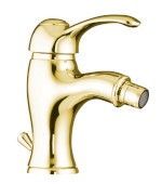 KIRKÉ stojánková bidetová baterie s výpustí, zlato KI03Z