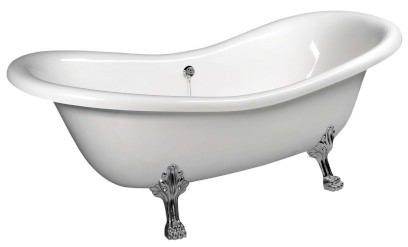 CHARLESTON volně stojící vana 188x83x69cm, nohy chrom mat, bílá 38122