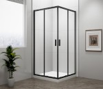 EASY BLACK čtvercová sprchová zástěna 800x800mm, čiré sklo EL5215B