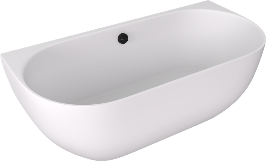 72976MAT (58369) PAGODA nástěnná vana litý mramor 170x85x58cm, bílá mat 72976MAT