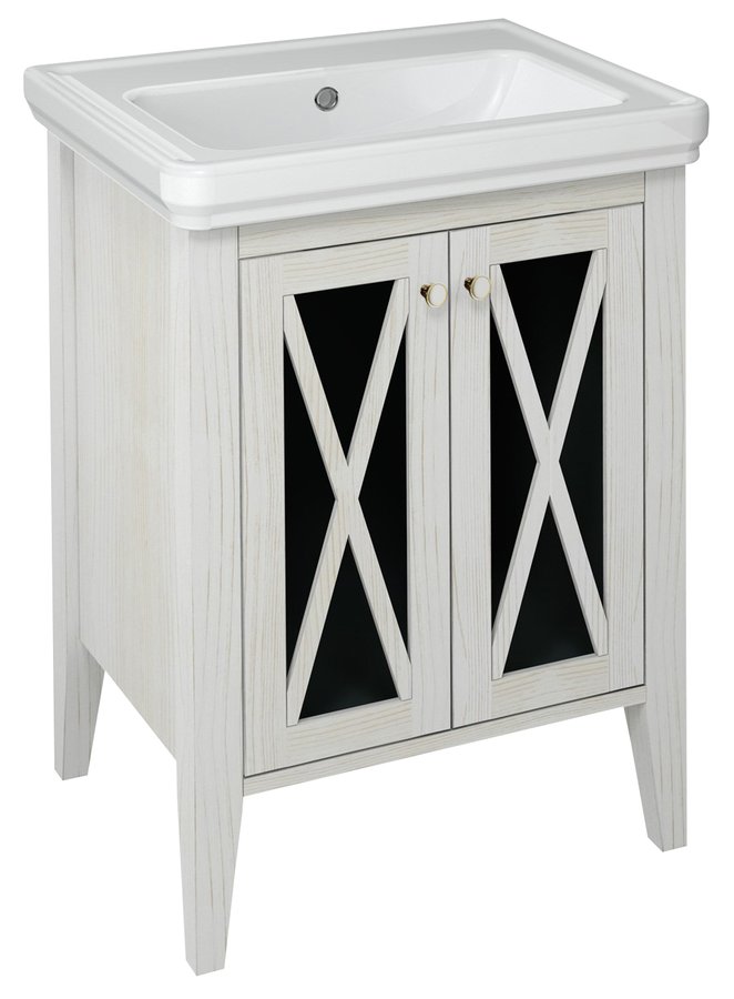 CROSS umyvadlová skříňka 55x81x43cm, starobílá CR260