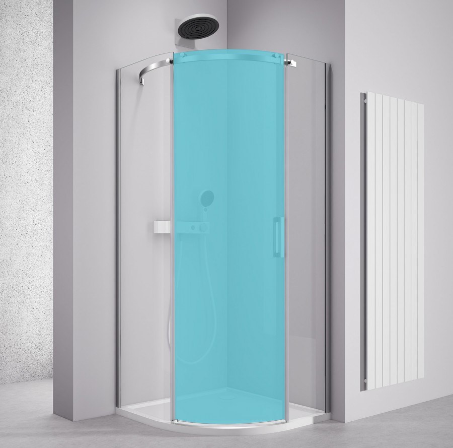 THRON KOMPONENT čtvrtkruhová sprchová zástěna 900x900mm, čiré sklo, levá TL2690BL