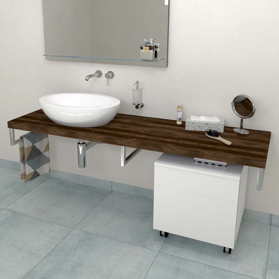 AVICE deska pod umyvadlo 160x50cm, tl.5cm, dub tmavý AV1611