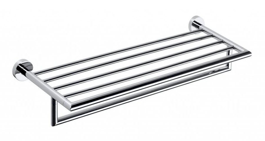 X-ROUND polička na ručníky s hrazdou 600mm, chrom XR419