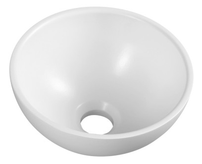 MINOR umývátko na desku, litý mramor, Ø 26cm, bílá MR260