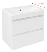 EZARA umyvadlová skříňka 58x54x39cm, bílá lesk EZ592-3030