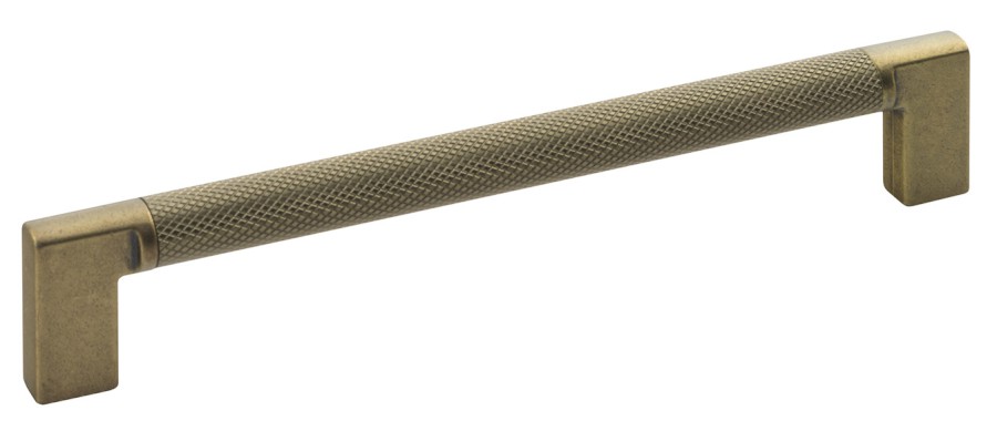 Kovová úchytka vroubkovaná, 174/160mm, starozlatá 12459