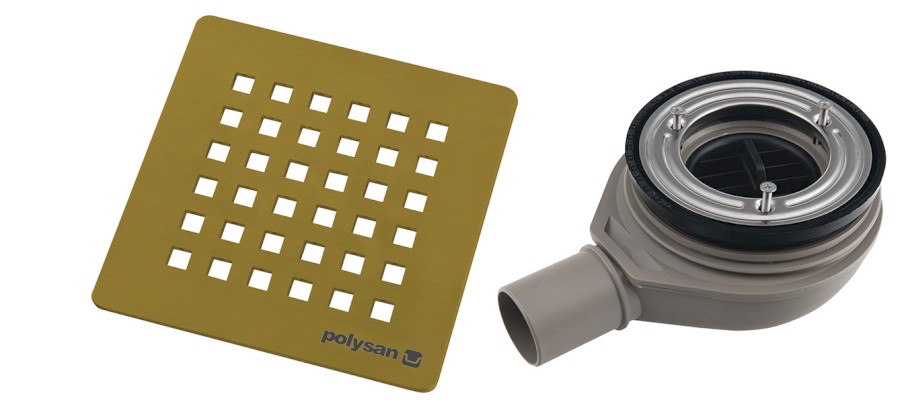 17752 (50064) FLEXIA vaničkový sifon, průměr 90mm, DN40, krytka zlato mat 17752