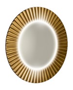 PRIDE STRIP kulaté zrcadlo s LED osvětlením v rámu ø 75cm, bronz PD754