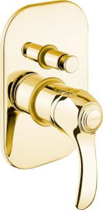 KIRKÉ podomítková sprchová baterie, 2 výstupy, zlato KI42Z