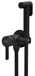 ICONIC podomítková bidetová baterie se Stop sprškou, kulatá, černá mat AF040B