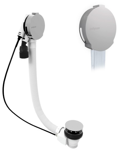 Vanová souprava s napouštěním, bovden, délka 1200mm, zátka 72mm, chrom 71857