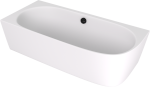 SUSSI L rohová stojící vana litý mramor 160x70x49,5cm, bílá mat 90191LMAT