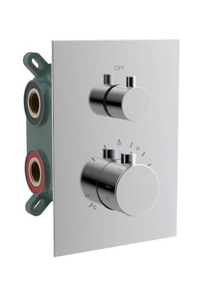 KIMURA podomítková sprchová termostatická baterie, box, 2 výstupy, chrom KU682