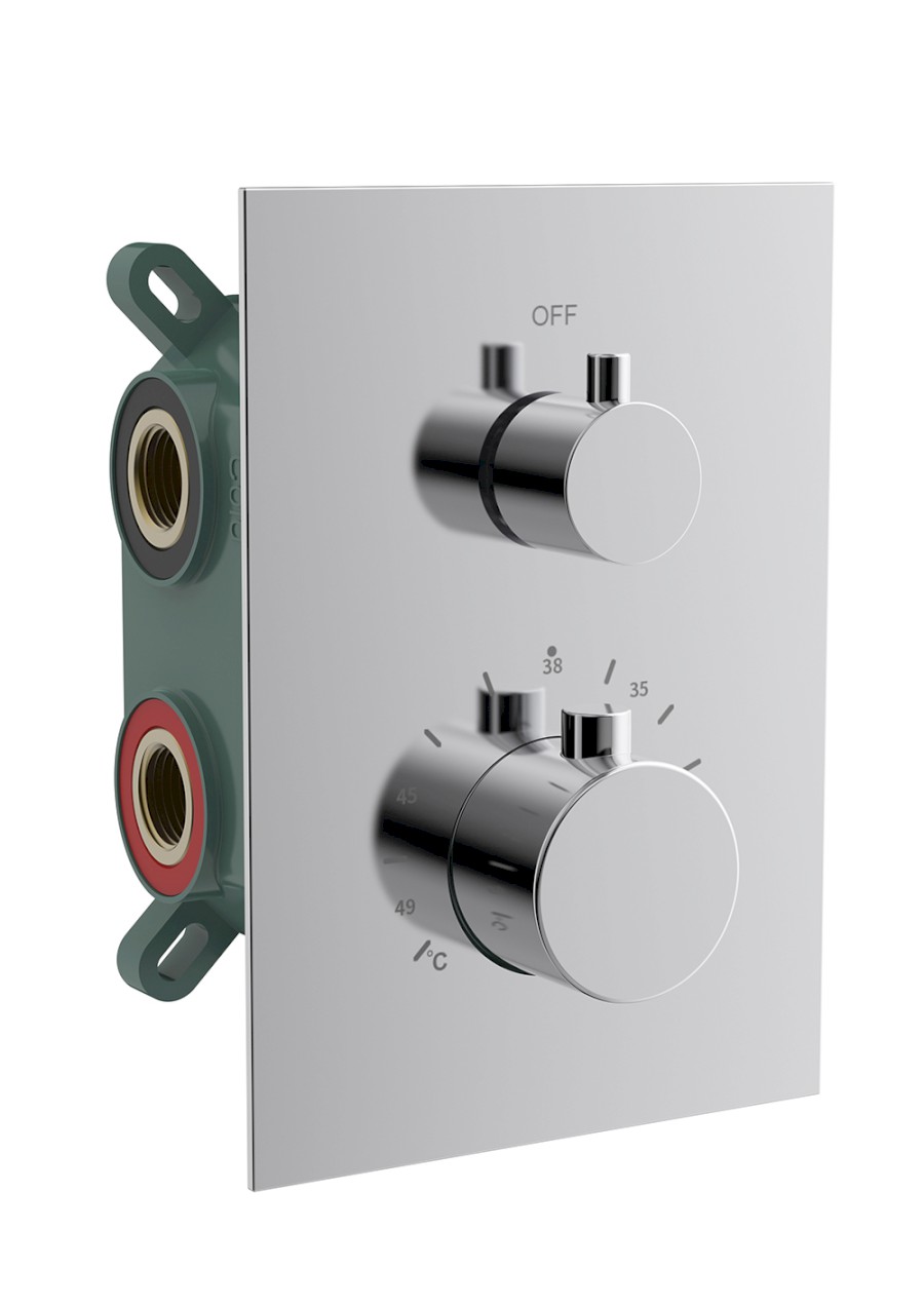 KU682 (59778) KIMURA podomítková sprchová termostatická baterie, box, 2 výstupy, chrom KU682