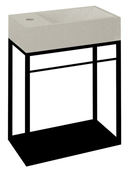 CREST konzole s policí, 39,5x45x21,7cm, černá mat AR402