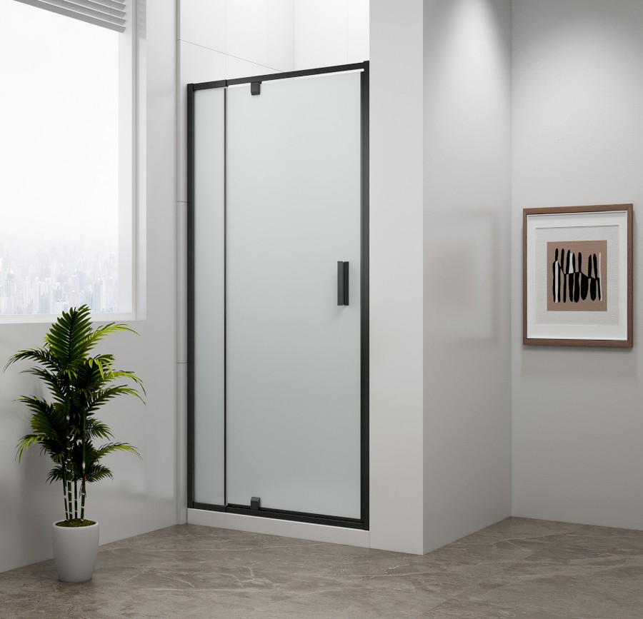 EASY BLACK sprchové dveře otočné 880-1020mm, sklo Brick EL1738B