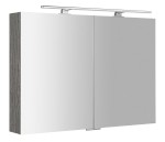 MIRRÓ galerka s LED osvětlením, 100x70x16cm, dub stříbrný MC100-0011