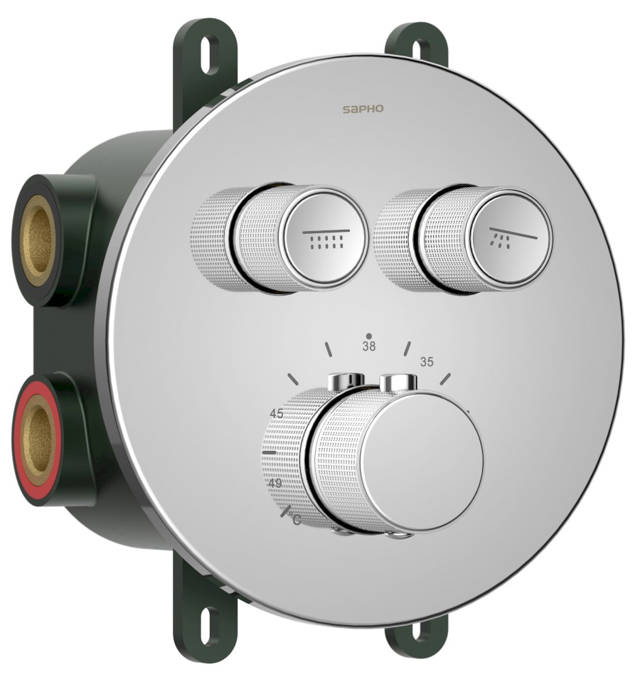 RP032 (53121) SMART SELECT podomítková sprchová termostatická baterie, box, 2 výstupy, chrom RP032