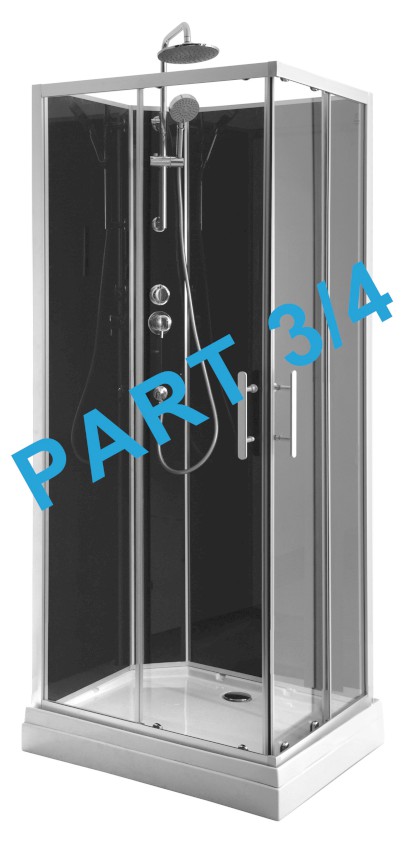 GRANVIK sprchový box 700x900x2180mm komponent 3/4 zadní tmavé sklo 19-070-09-12-00