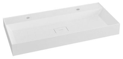 GODIVA dvojumyvadlo, litý mramor, 96x44cm, bílá GU096-2