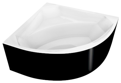 ROSANA MONOLITH rohová vana 146x146x63cm, bílá/černá 63119MB