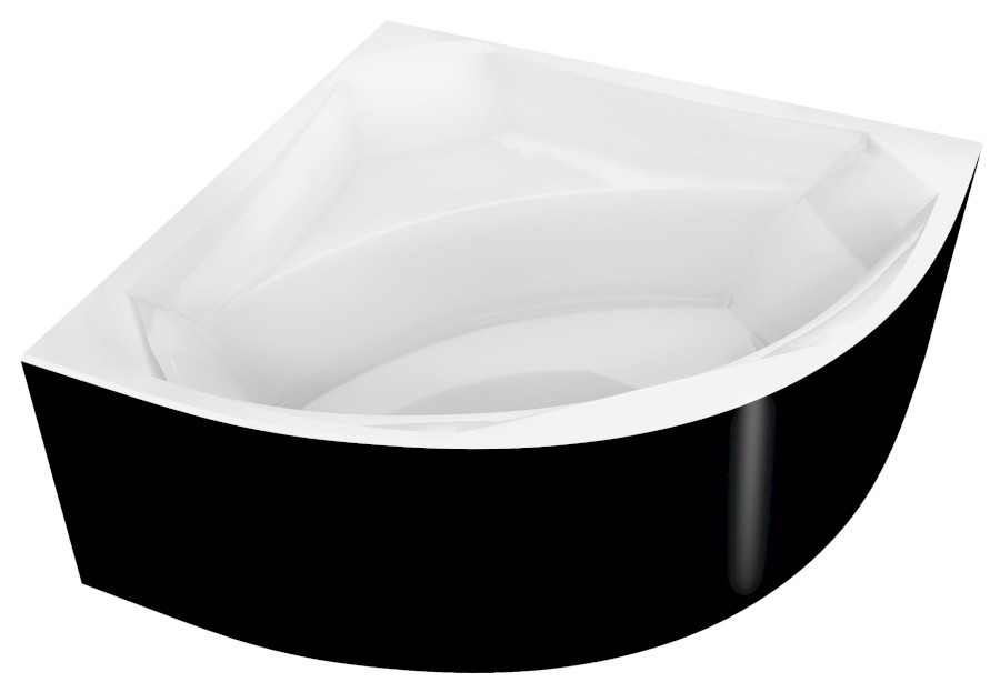 ROSANA MONOLITH rohová vana 146x146x63cm, bílá/černá 63119MB