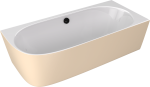 SUSSI R rohová stojící vana litý mramor 160x70x49,5cm, bílá/béžová mat 90191R.82
