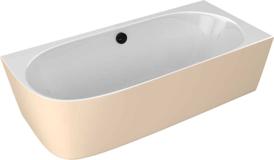 SUSSI R rohová stojící vana litý mramor 160x70x49,5cm, bílá/béžová mat 90191R.82