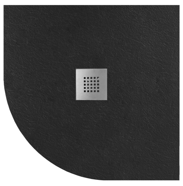 PMCR90 (57661) MITIA sprchová vanička z litého mramoru, čtvrtkruh 90x90cm, černá PMCR90