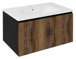 LE080-1935 (53696) LOREA umyvadlová skříňka 80x44x51,2cm, 1x zásuvka, dub collingwood/černá mat LE080-1935