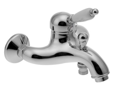 KIRKÉ WHITE nástěnná vanová baterie, bílá páčka, chrom KI10BC