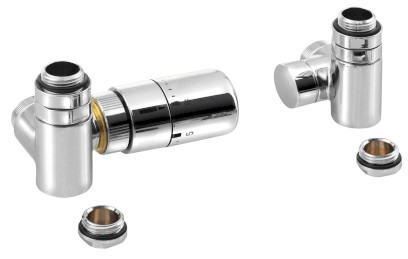 CORNER COMBI připojovací sada ventilů termostatická triaxiální, levé provedení, chrom CP3021S
