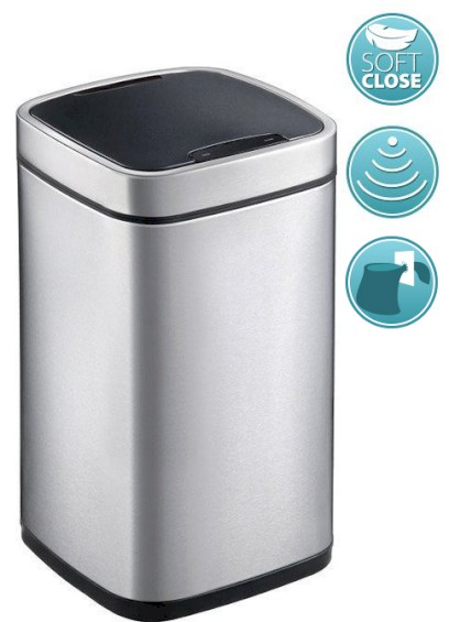 PERFECT bezdotykový odpadkový koš 12l, Soft Close, nerez mat DR812
