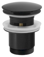 Umyvadlová výpust 5/4“, click-clack, velká zátka, 30-45mm, černá mat CV1007B