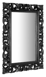 SCULE zrcadlo ve vyřezávaném rámu 70x100cm, černá IN167