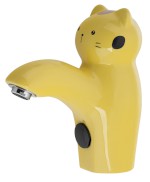 PS402Y (56468) KID Senzorová stojánková keramická baterie 6V DC (4xAA), kočka, žlutá PS402Y