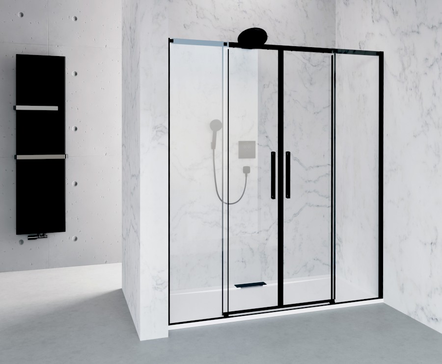 AL4412B (58237) ALTIS BLACK posuvné dveře 1670-1710mm, výška 2000mm, čiré sklo AL4412B