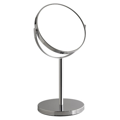 ANNA kosmetické zrcátko na postavení, Ø 163mm, oboustranné, chrom 211213