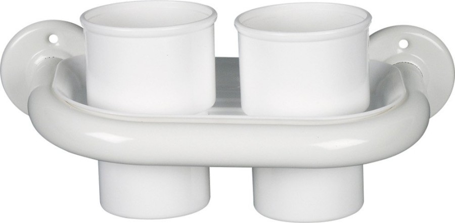 WHITE LINE držák kelímků, bílá 8007