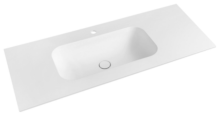 TS112-0101 (43604) TREOS umyvadlo 111,6x51,3 cm, rockstone, bílá mat TS112-0101