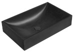 TARANT betonové umyvadlo včetně výpusti, 58x36cm, černý granit AR471