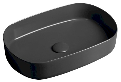 INFINITY OVAL keramické umyvadlo na desku, 55x36cm, antracit 10NF65055-2C