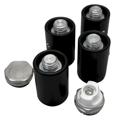 Set držáků radiátoru POSEIDON, černá mat NDDT45T